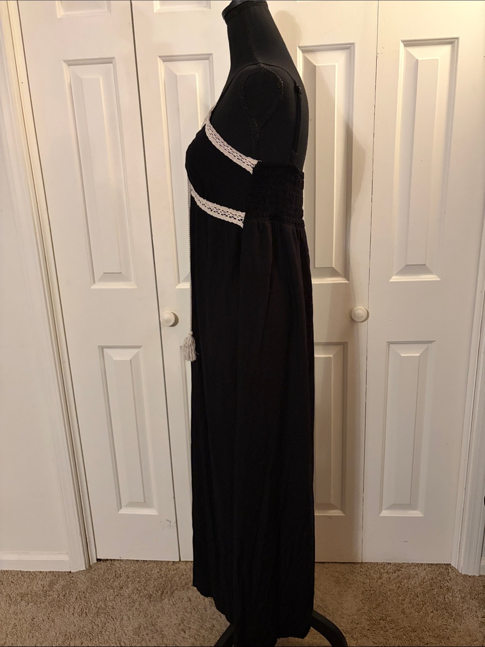 1.State Crochet Trim Black Maxi Dress - Picture 3 of 9